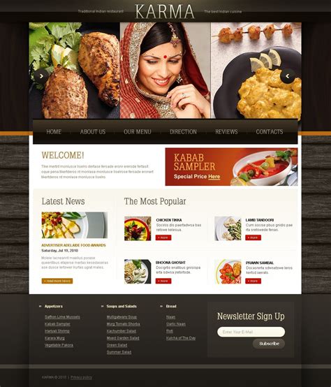 Indian Restaurant Website Templates